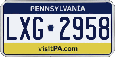 PA license plate LXG2958