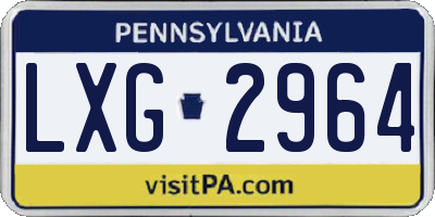 PA license plate LXG2964