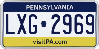 PA license plate LXG2969