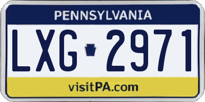 PA license plate LXG2971