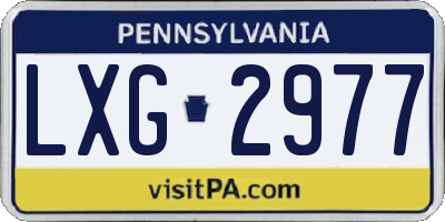 PA license plate LXG2977