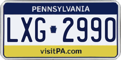 PA license plate LXG2990