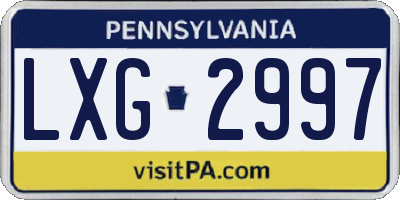 PA license plate LXG2997