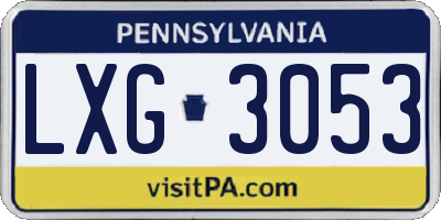 PA license plate LXG3053