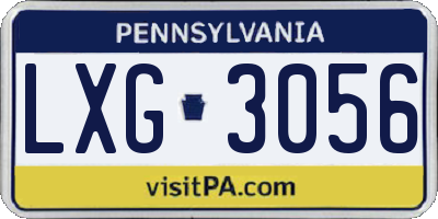 PA license plate LXG3056