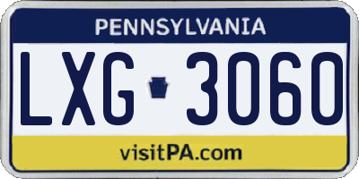 PA license plate LXG3060
