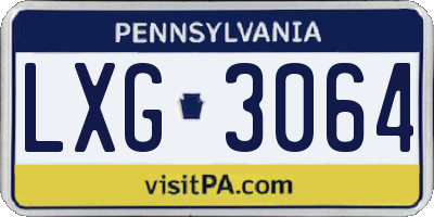 PA license plate LXG3064