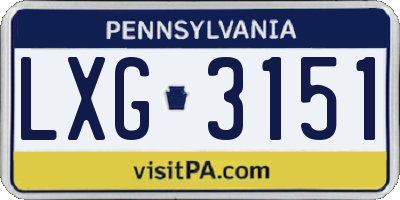 PA license plate LXG3151