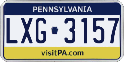 PA license plate LXG3157
