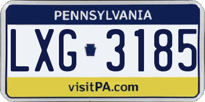 PA license plate LXG3185