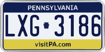 PA license plate LXG3186