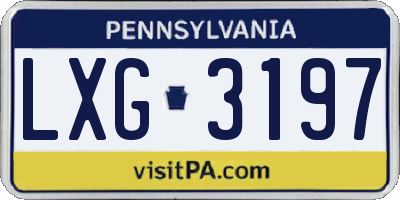 PA license plate LXG3197