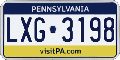 PA license plate LXG3198