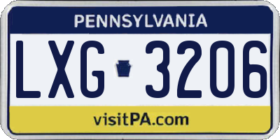 PA license plate LXG3206