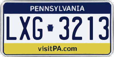 PA license plate LXG3213