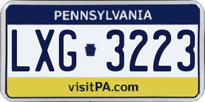PA license plate LXG3223
