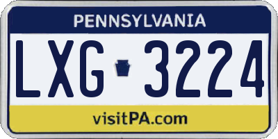 PA license plate LXG3224