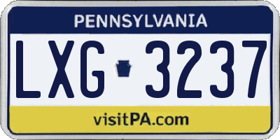 PA license plate LXG3237