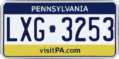 PA license plate LXG3253