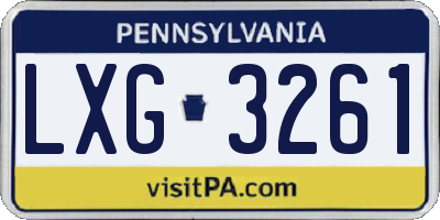 PA license plate LXG3261