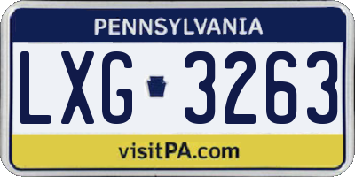 PA license plate LXG3263