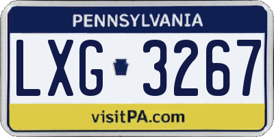 PA license plate LXG3267