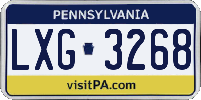 PA license plate LXG3268