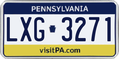 PA license plate LXG3271