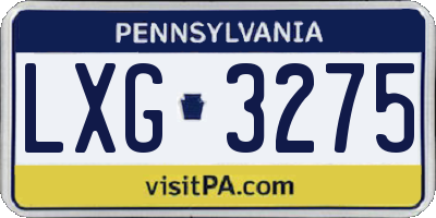 PA license plate LXG3275