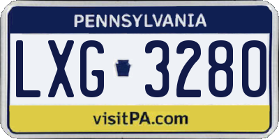 PA license plate LXG3280