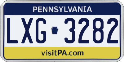 PA license plate LXG3282