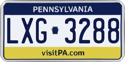 PA license plate LXG3288