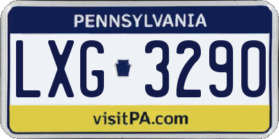 PA license plate LXG3290