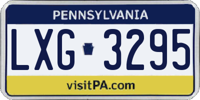 PA license plate LXG3295