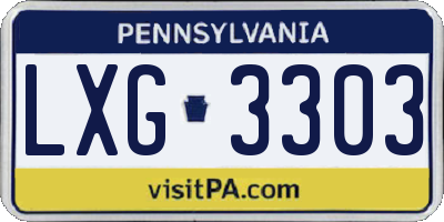 PA license plate LXG3303