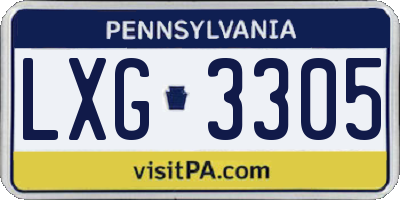 PA license plate LXG3305