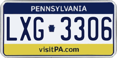 PA license plate LXG3306