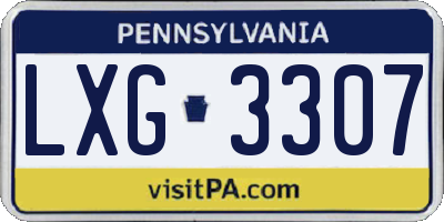 PA license plate LXG3307