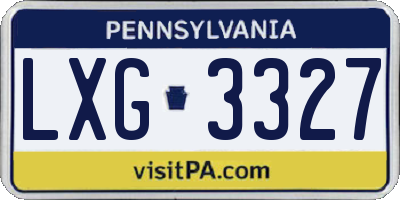 PA license plate LXG3327