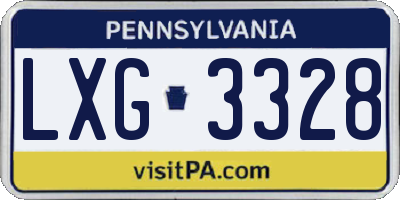 PA license plate LXG3328