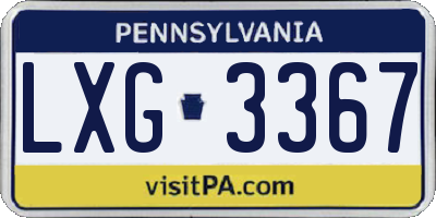 PA license plate LXG3367