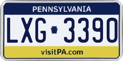 PA license plate LXG3390