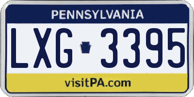 PA license plate LXG3395