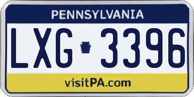 PA license plate LXG3396