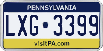 PA license plate LXG3399