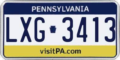 PA license plate LXG3413