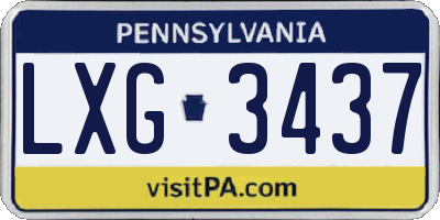 PA license plate LXG3437