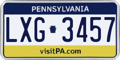 PA license plate LXG3457