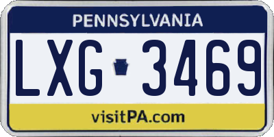 PA license plate LXG3469