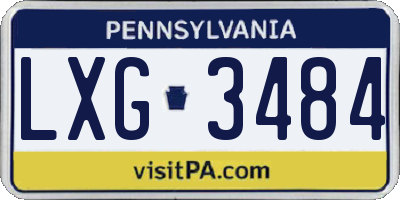 PA license plate LXG3484